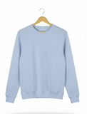 Pastelblauwe Dreamteam Sweater - Biologisch Katoen - Geborduurd Multicolor Artwork - Trui Dames - Lilypilly