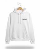 Witte Dreamteam hoodie van biologisch katoen met geborduurd zwart artwork