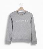 Creator Sweater - Dames Trui - Grijs - Biologisch Katoen - Lilypilly