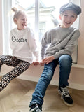 Witte Creator kids sweater van biologisch katoen met printed artwork freeshipping - Lilypilly
